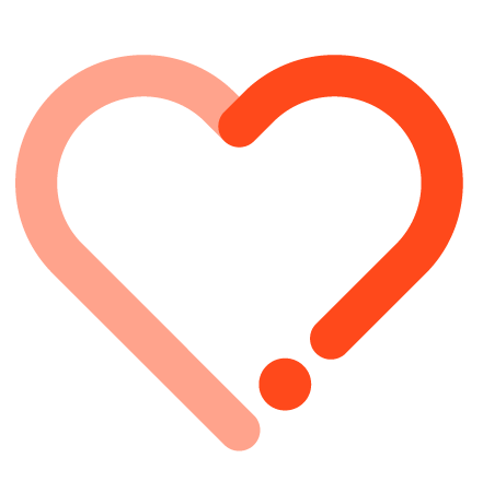 Decoración corazón naranja